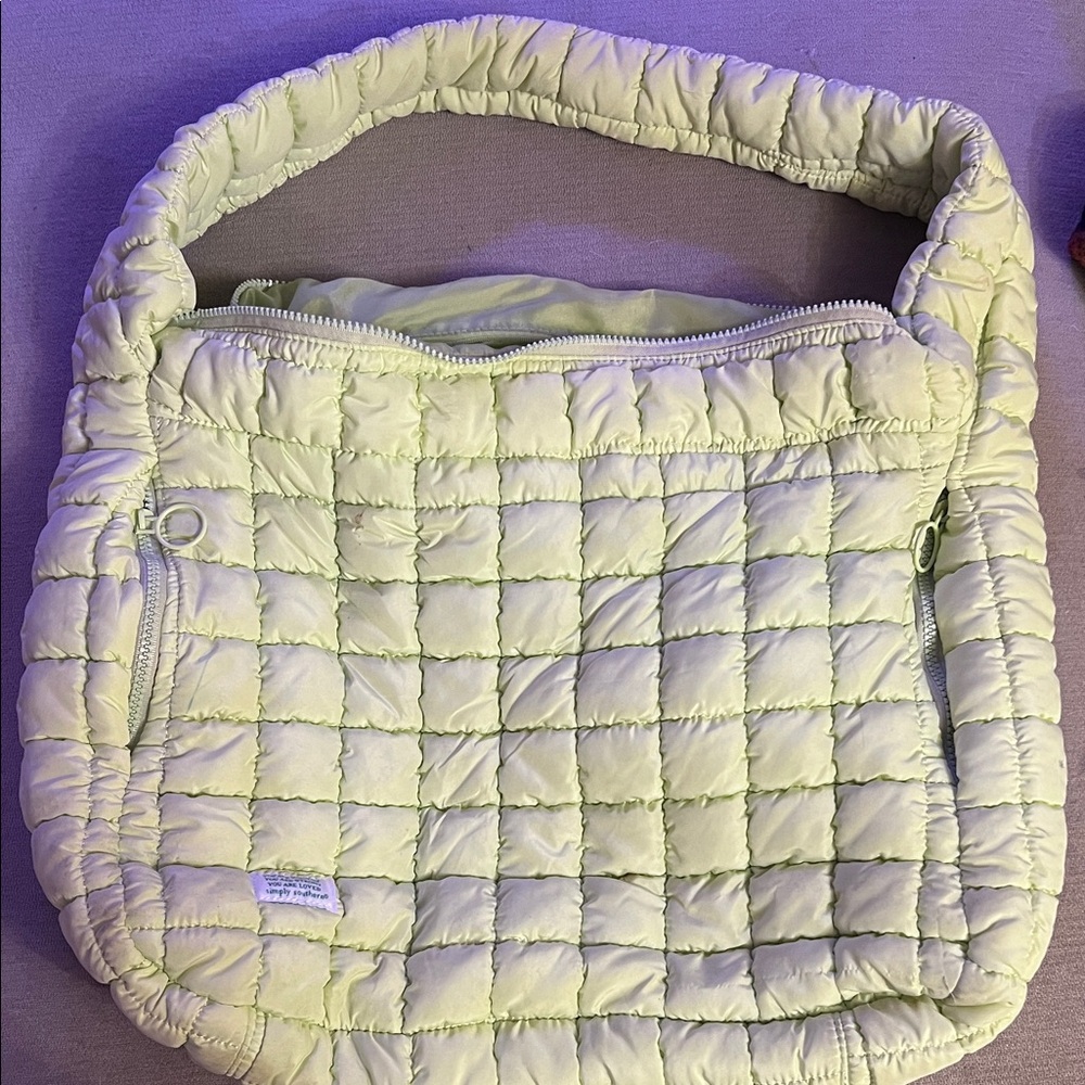 Simply Southern Quilted Shoulder Bag in Soft Green